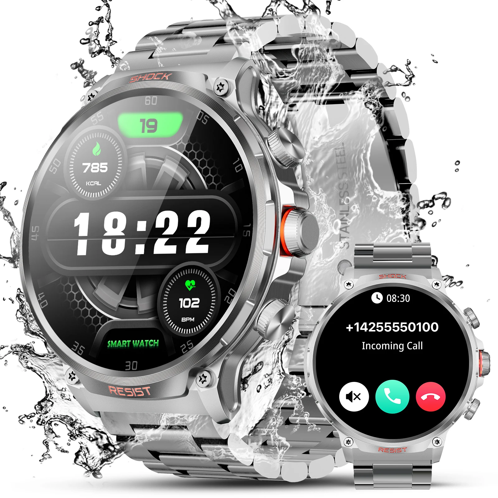 

710mAh Super Long Battery Life Smart Watch Men 1.85''Large HD Screen 110 Sports Modes Fitness Tracker Waterproof for Android iOS