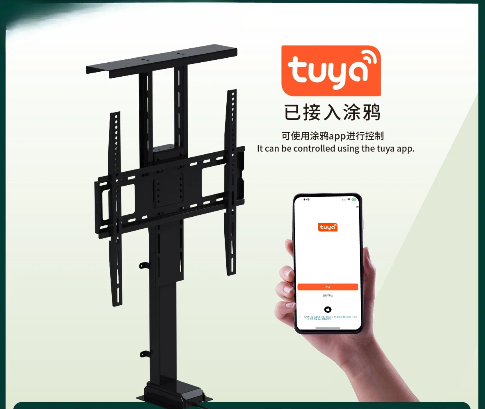 Electric lift TV bracket is suitable for 32-80 inch liftable LCD TV display bracket