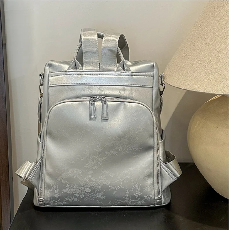 New Women's Fashion Designer Large Capacity Anti Theft Travel Backpacks Casual Pu Leather Shoulder Bags Totes Crossbody Backpack