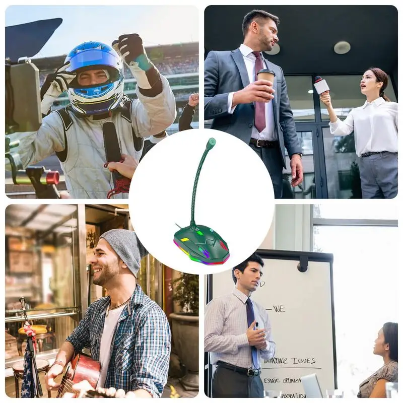 Laptop Desktop Condensatore Mick Girevole con cancellazione del rumore Microfono per PC Microfono flessibile Altoparlante per computer portatile Notebook