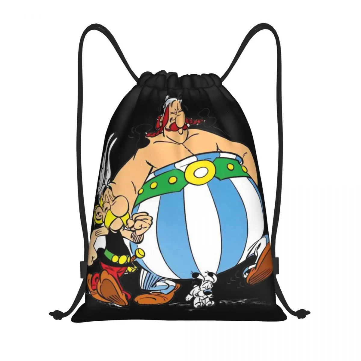 

Obelix And Dogmatix Asterix Cartoon Multi-function Portable Drawstring Bags Sports Bag Book Bag For Travelling