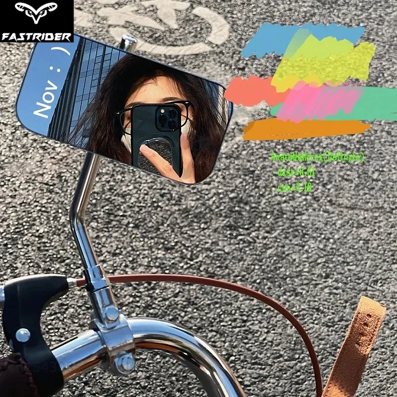 Bicycle Universal Retro Metal Rearview Mirror Electric Bicycle Circular Square Reflector Reverse Mirror Modification Accessories