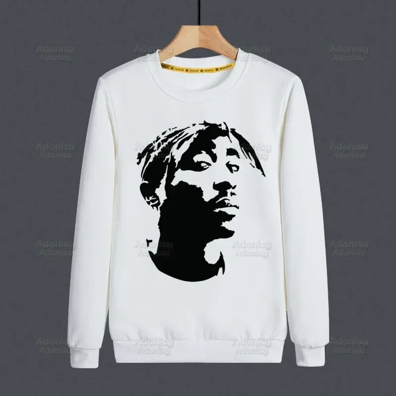 Rapper Tupac Shakur Sweatshirts Harajuku Streetwear Top Autumn Spring O Neck 2pac Hip Hop TUPAC Pullover Hoody Womens