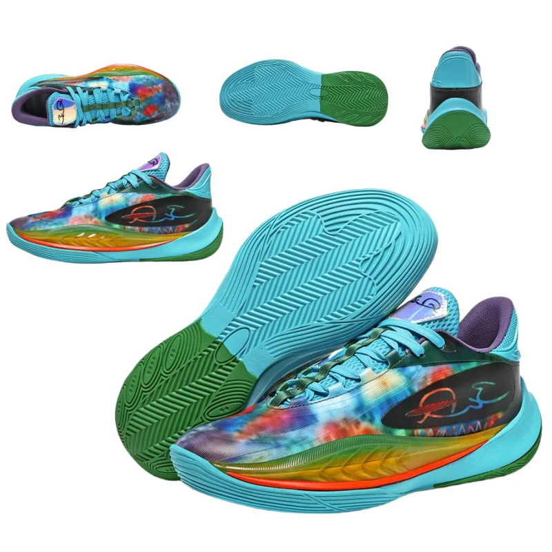 

Мужские черно-белые баскетбольные кроссовки с красными акцентами — фирменные кроссовки на высокой тяговой подошве для выступлений на суда