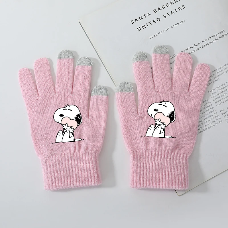 

Snoopy Gloves Autumn Winter Windproof Cold Proof Antifreeze Warm Gloves Cartoon Anime Pattern Gloves Children's Birthday Gifts