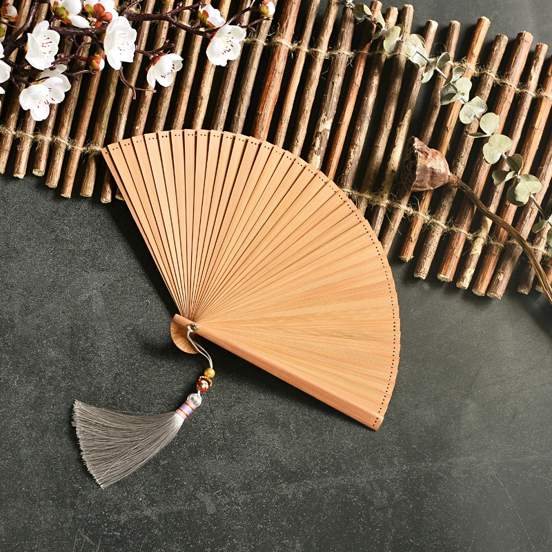 

Japanese Style Chinese Full Bamboo Fan Folding Hollow out Ancient Men and Women Handmade Small 5 Inches Dance Black