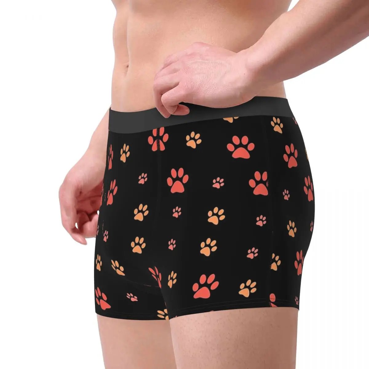 Footprint Wipe Feet Dog Foot Print And Cat Foot Print Underpants Breathbale Panties Man Underwear Print Shorts Boxer Briefs