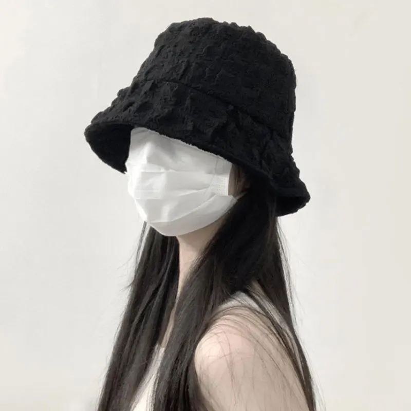 قبعة دلو نسائية أنيقة خفيفة الوزن لصيد الأسماك على الشاطئ، قبعات دلو من قماش الجاكار القطني للإجازات للنساء