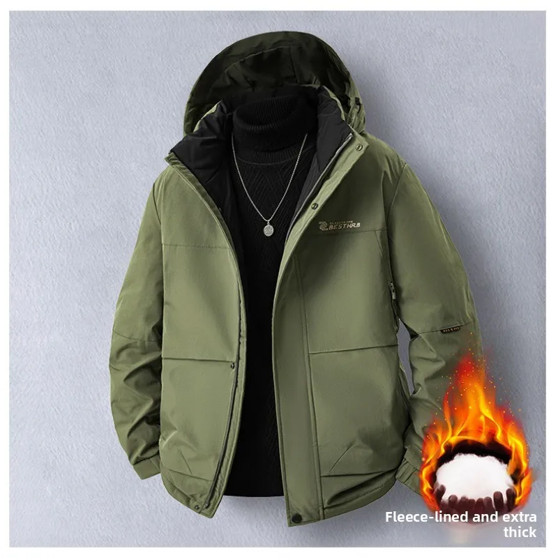 

Outdoor Teenagers Light Down Jackets Cotton-padded Coat Men Short Fashionable Casual Wear Long-sleeved Windproof Warm Overcoat