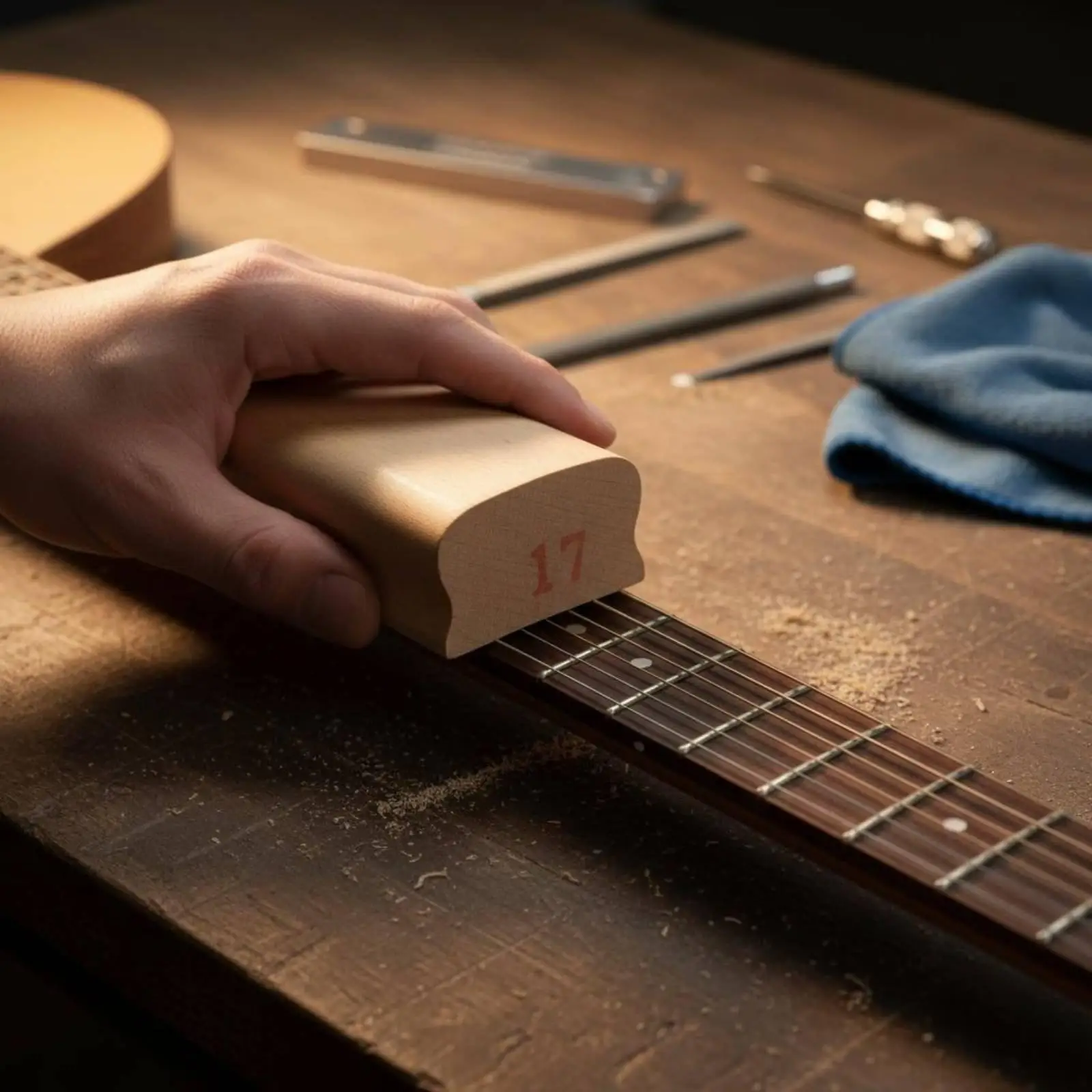 Fretboard Radius Sanding Block Sturdy Beech Wood for Luthiers