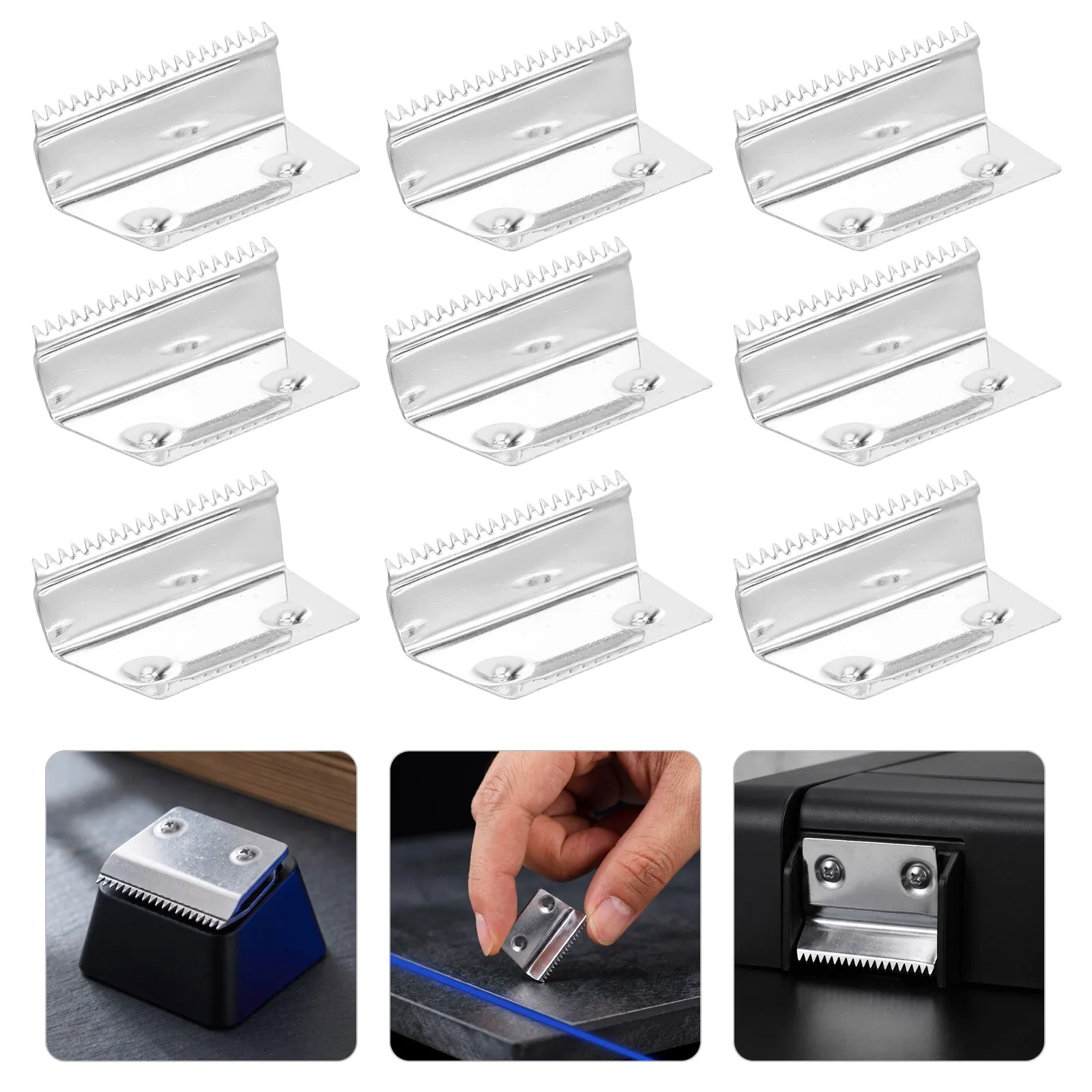 10Pcs Tape Dispenser Blade Replacement Serrated Stainless Steel Cutter for Desktop Office Packaging Tape Cutter