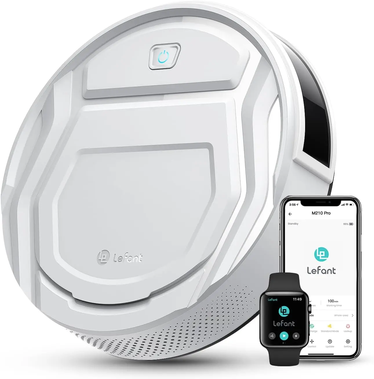 

M210 Pro Robot Vacuum with 2200 Pa Powerful Suction, 6 Cleaning Modes, 120 Mins Runtime, Quiet, Self-Charging, Voice Control, Id
