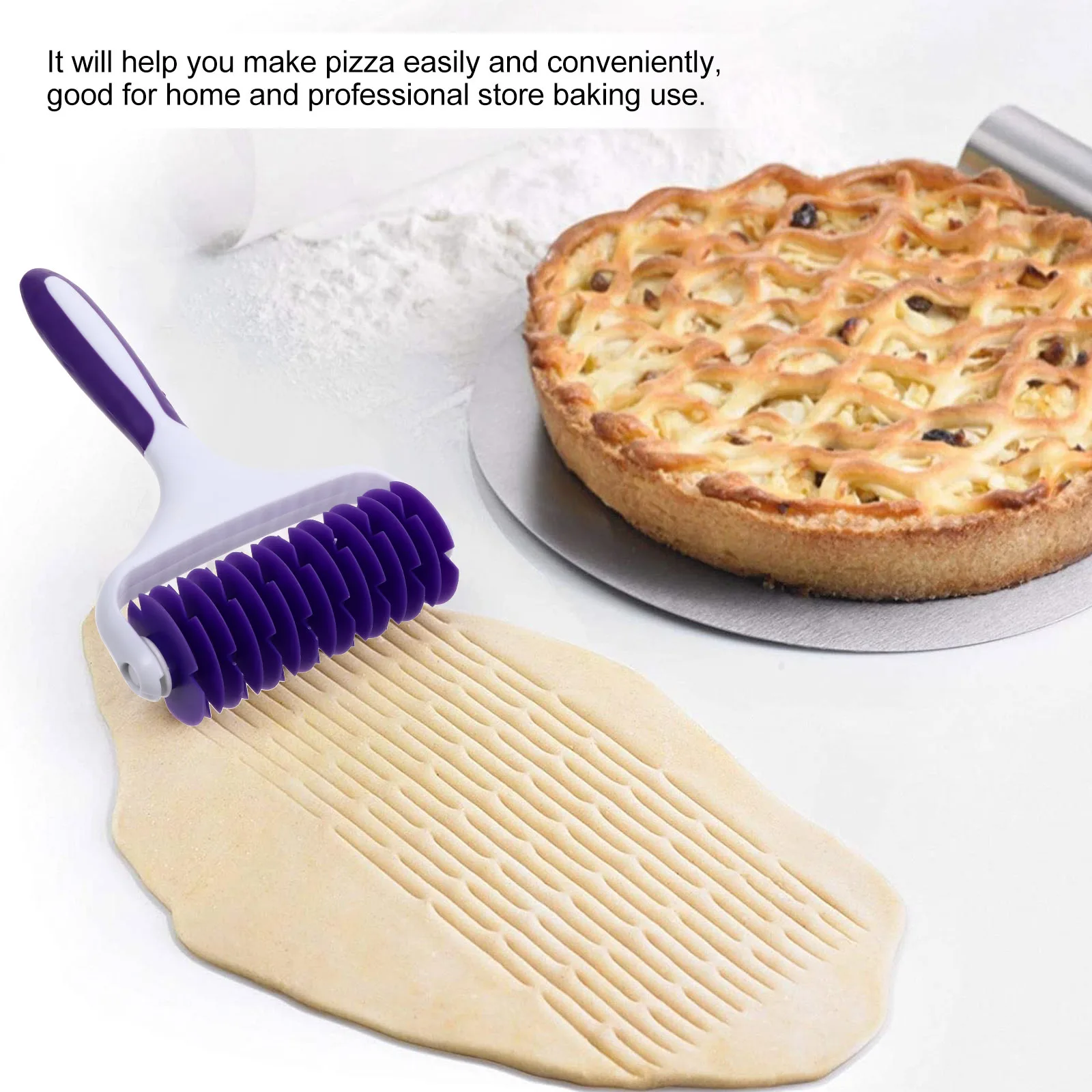 Rouleau à Pizza Docker Premium PP, 1 pièce, rouleau à broche pour pâte, poignée confortable, échappement d'air, outil de cuisson pour Pizza, pâtisserie, tarte, croûte