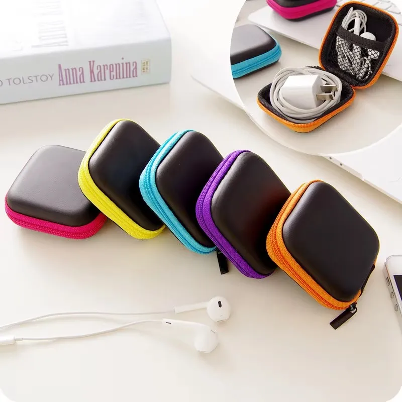 1-4pcs mini earphone protective bag box hard Eva case digital charger headphone storage bag USB data cable organizer pouch