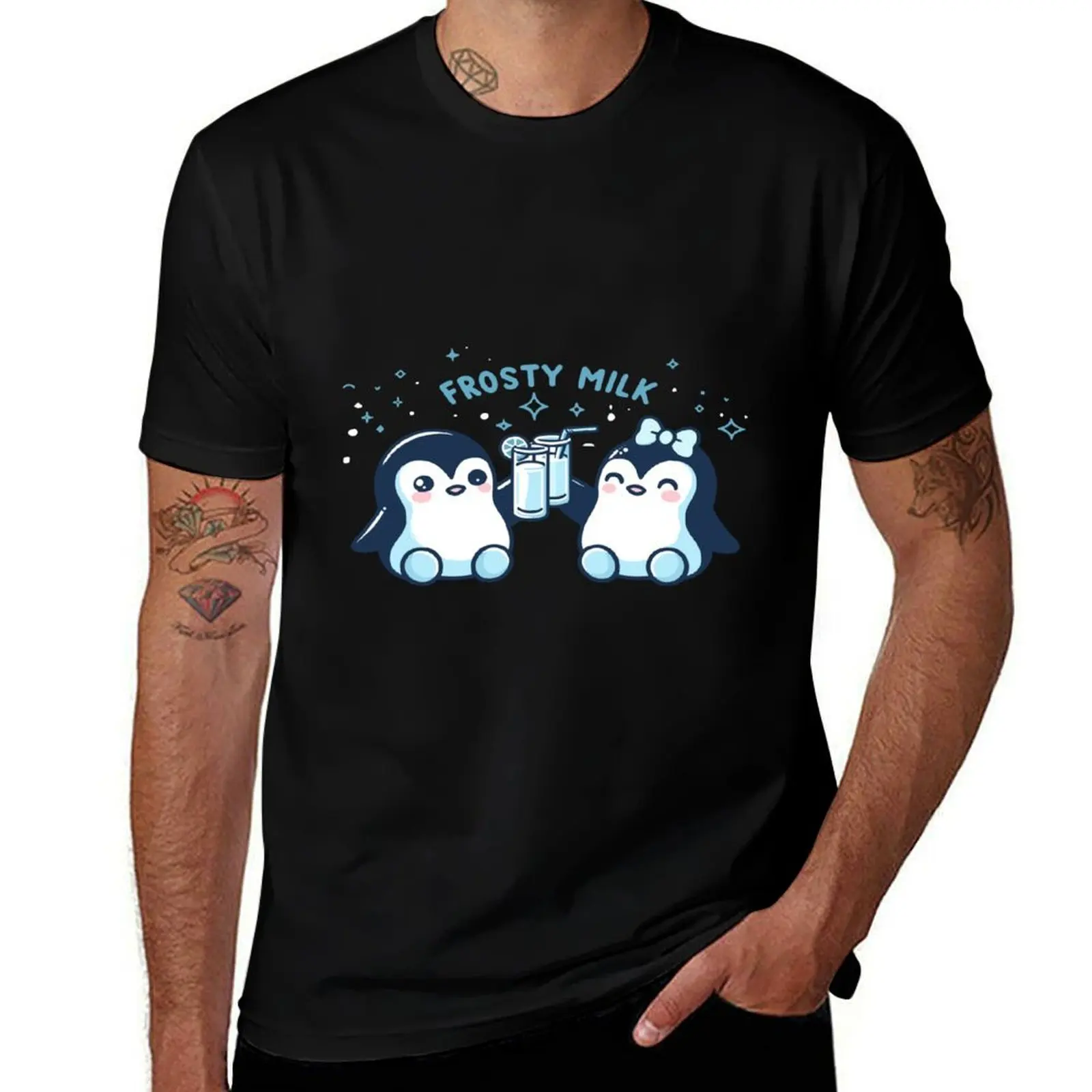 Cute Penguins Frosty Milk T-Shirt Quick Dry Fishing T-Shirt
