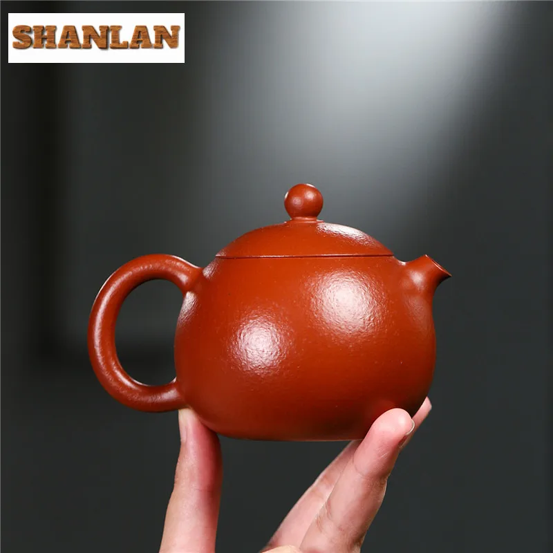 220ml Exquisite Yixing Purple Clay Teapots Handmade Gun Nozzle Dragon Egg Pot Raw Ore Zhu Mud Kettle Chinese Zisha Tea Set Craft