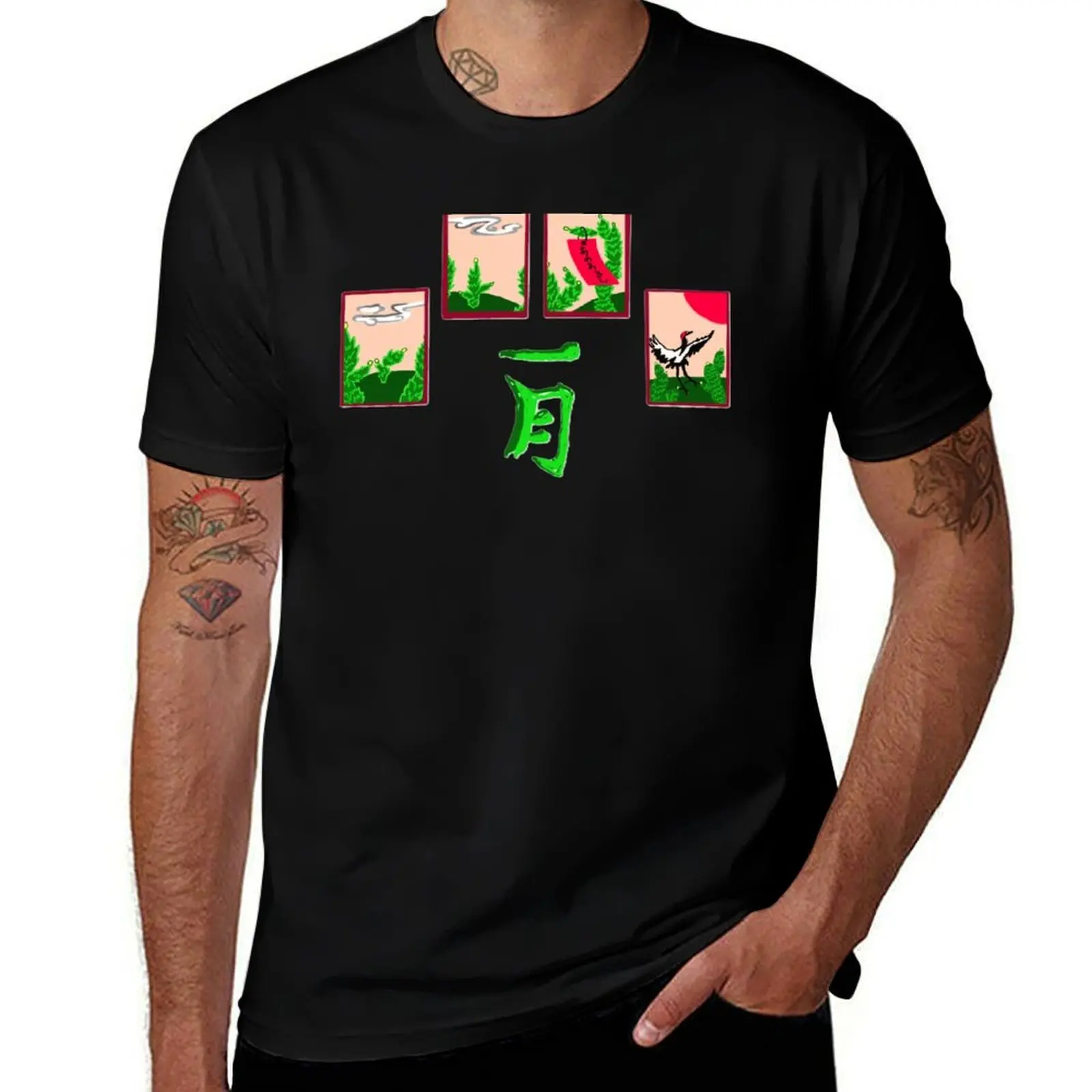

ICHI GATSU (HANAFUDA) T-Shirt luxury t-shirt customs quick drying sublime oversized t shirt men