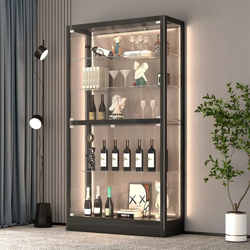 Glass wine display living room against the wall 2026 new modern simple light luxury locker household side cabinet