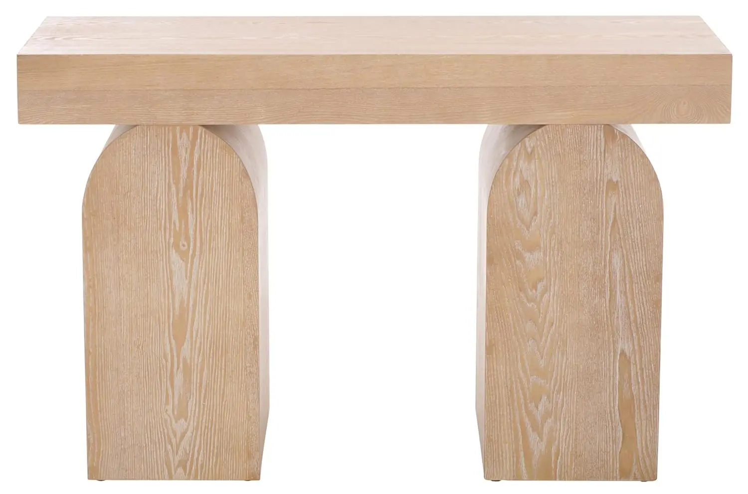 #Home Collection Mid-Century Modern Bleached White Console Table (), Customized