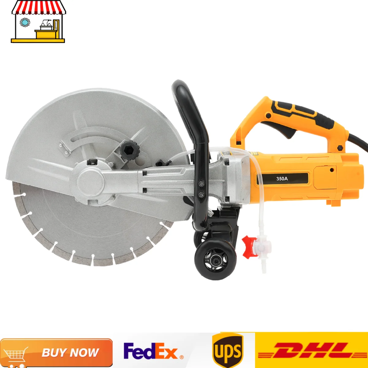 Taglierina per calcestruzzo elettrica da parete 3000w con ruote Sega circolare da costruzione con scanalatura a lama da 350 mm