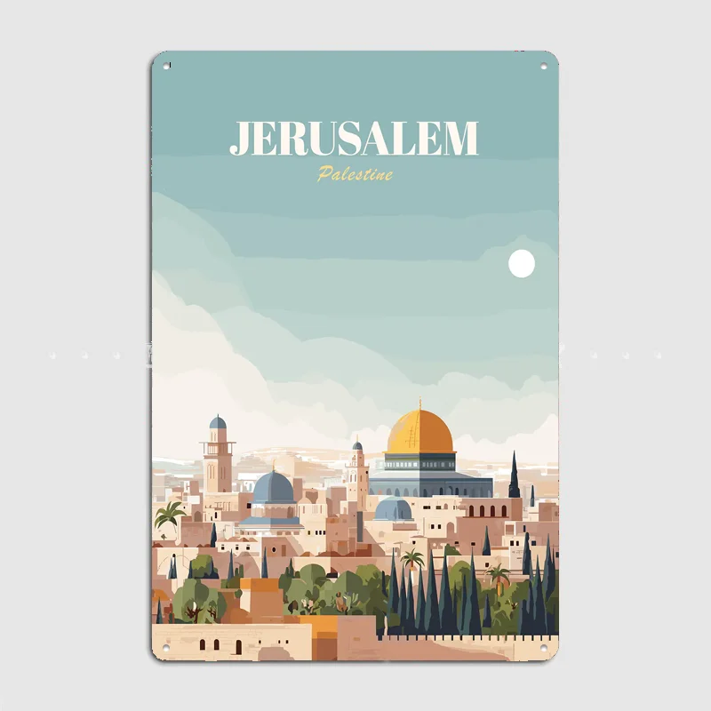 Jerusalem Palestine Travel Poster Metal Sign Room Decor Life Wall Custom Bedroom Indoor Home Wall Decor Posters Room Decoration