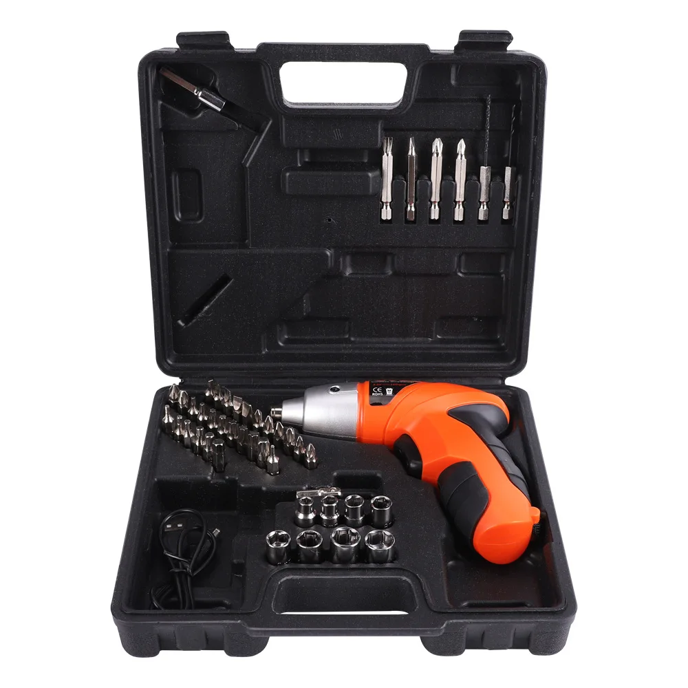 45PCS 3.6V Rechargeable Battery Powered Electric Screwdriver Set Cordless Multifunctional Electric Screwdriver Set