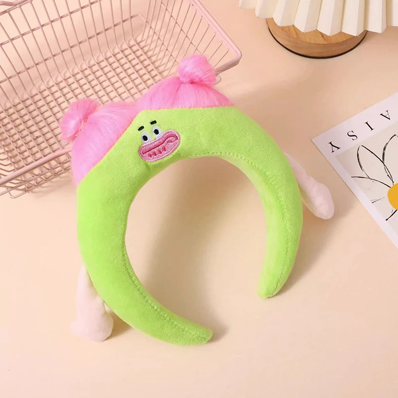 Diadema de esponja para el pelo para mujer y niña, accesorios para el cabello con diseño de dibujos animados, expresión divertida, muñeca de colores, novedad de 2024, 1 unidad