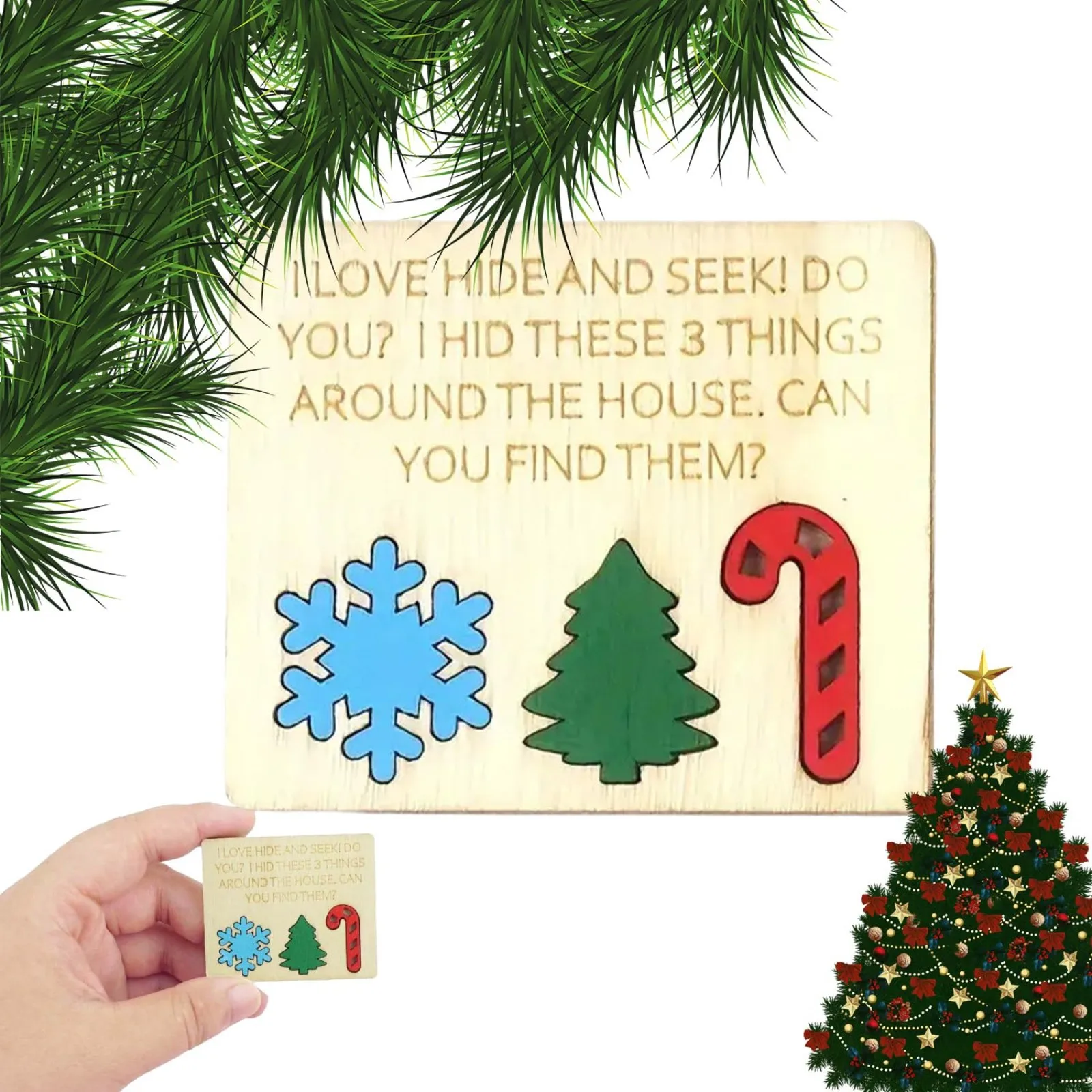 قوارير رائحة الكريهة كرنفال عيد الميلاد إخفاء والسعي مجموعة ألعاب صديقة للعائلة ديكورات سطح المكتب الحرف الخشبية للهالوين الخشبية #5