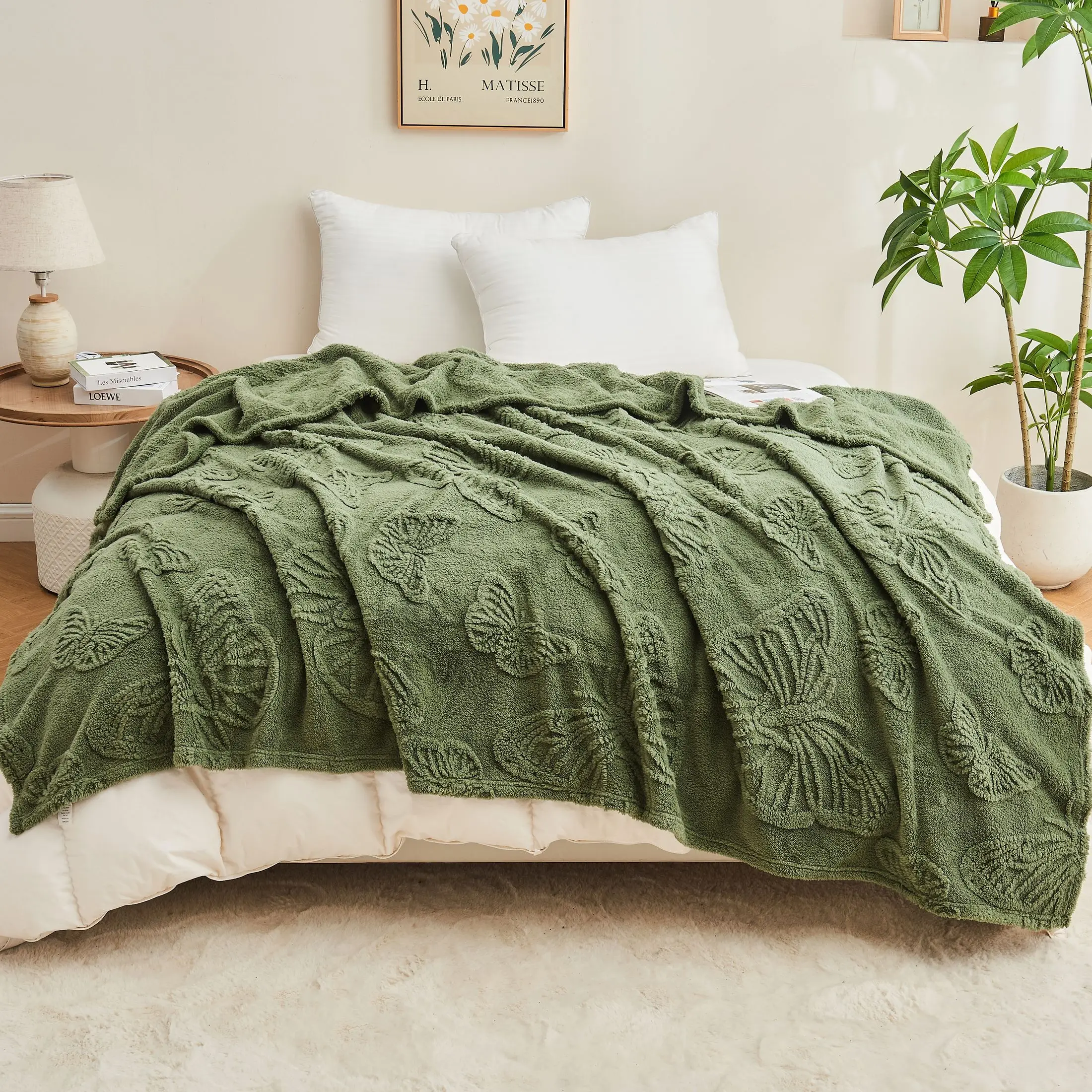 قطعة واحدة من بطانية معنقدة على شكل فراشة ثلاثية الأبعاد مميزة للتهوية |   متعددة الاستخدامات للسرير والأريكة وناعمة لجميع المواسم