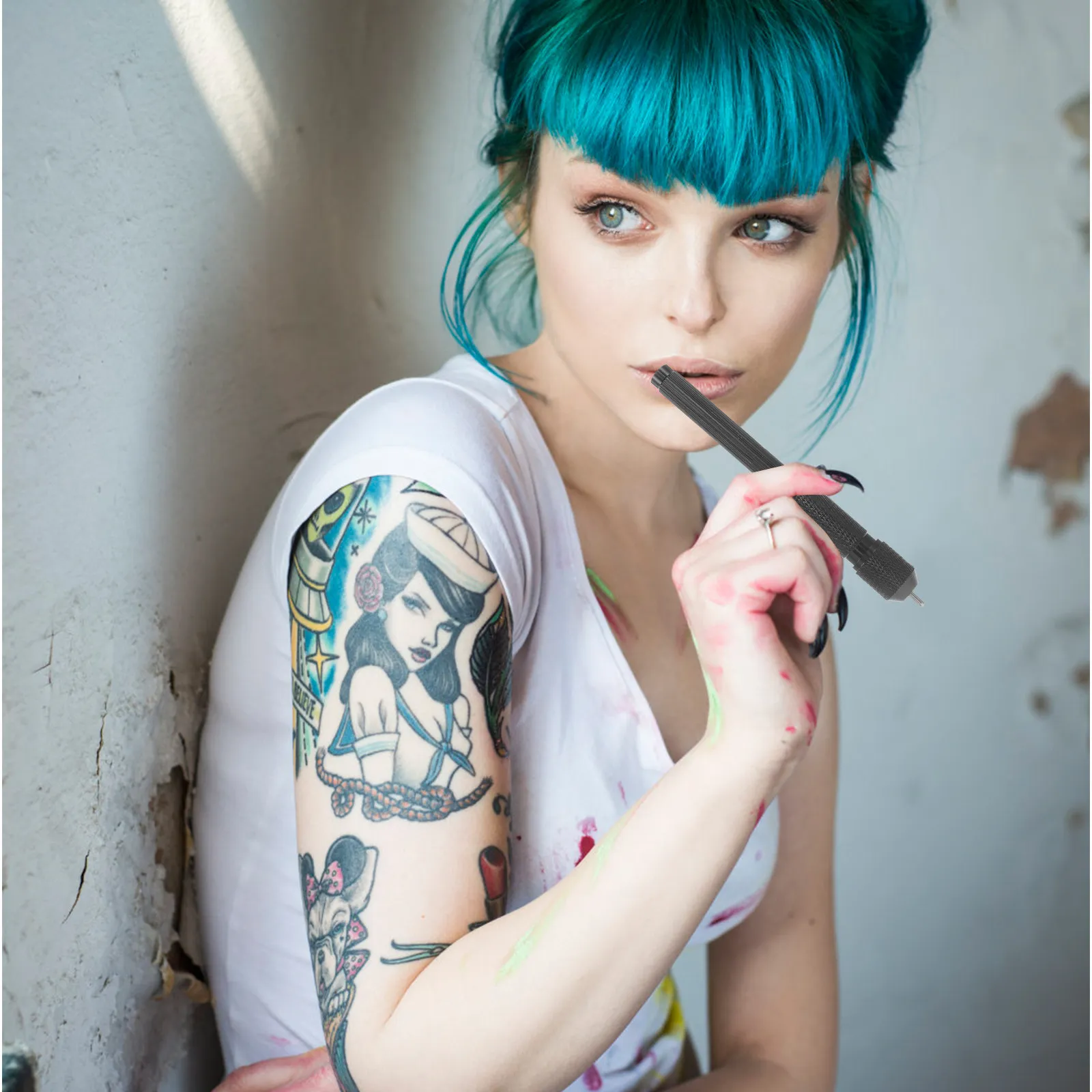 

1Set Replacement Tattoo Pen Refills and Shell Combo Decorative Functional Tattoo Stencil Pen for Accurate Skin Marking Long