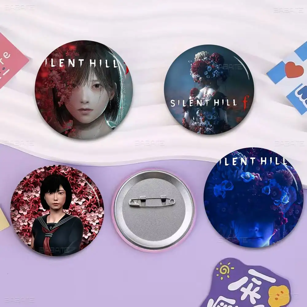 Popular S-Silent H-Hill F-F Horror Game Creative Tinplate Soft Button Pins Animal Icon Brooch Lapel Backpack Badge Accessories