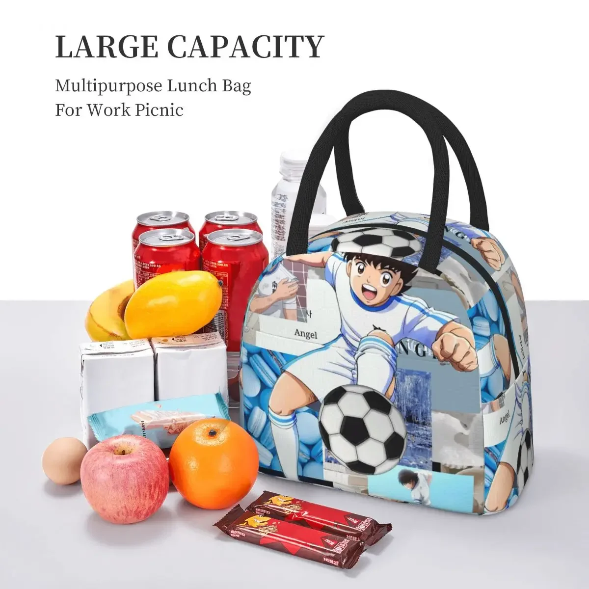 Ozora Oliver Atom Capitan Tsubasa Insulated Lunch Bag for Kids SchoolCooler Thermal Food Box ToteLeakproof Lunch Boxes Container