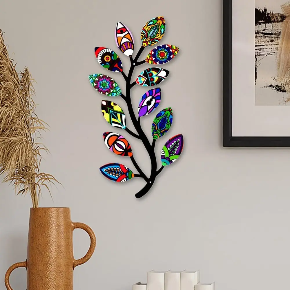 Vivid Metal Tree Branch Wall Decor Durable Hanging Anti-Rust Bird Wall Art Waterproof Iron Tree Branch Pendant Indoor