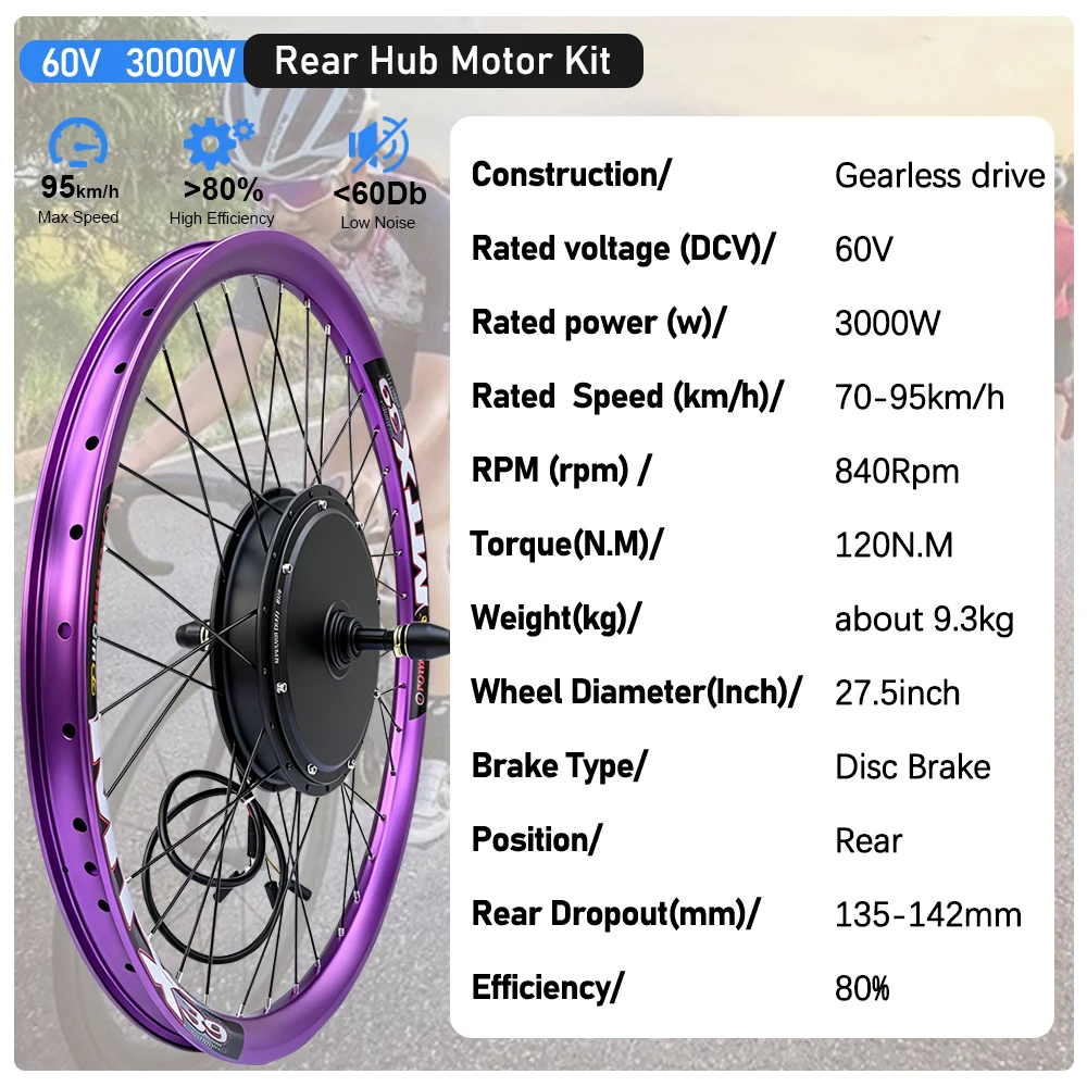 MTX 60V 3000W Electric Bicycle - Ebike Conversion Kit 72V 3000W ulasan dan harga