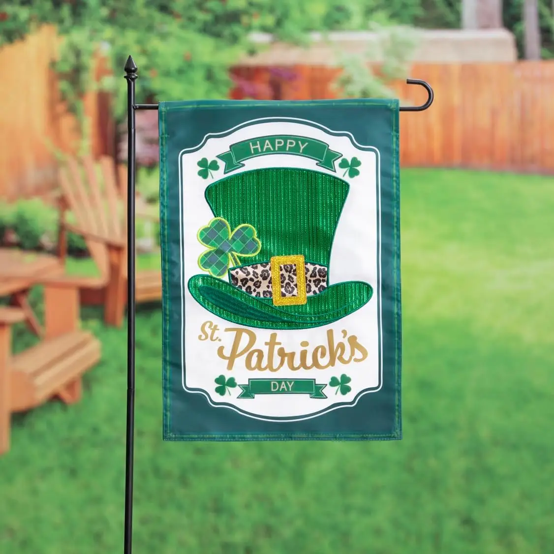 Evergreen Flag St. Patrick's Day Top Hat St Patrick’s Day Garden Flag 12x18 Double Sided, Small Garden Flags For Outside, Ir