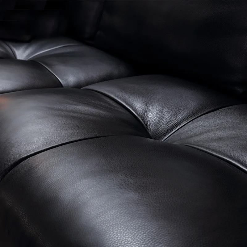 

Italian style, leather, sofa, modern, minimalist, straight row, furniture, thick leather