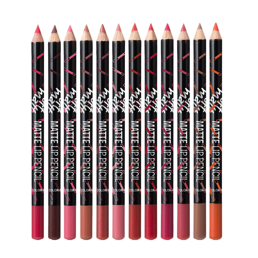 Matita per labbra opaca da 3 pezzi Eyeliner nero Cold Brew Women Lipliners impermeabili