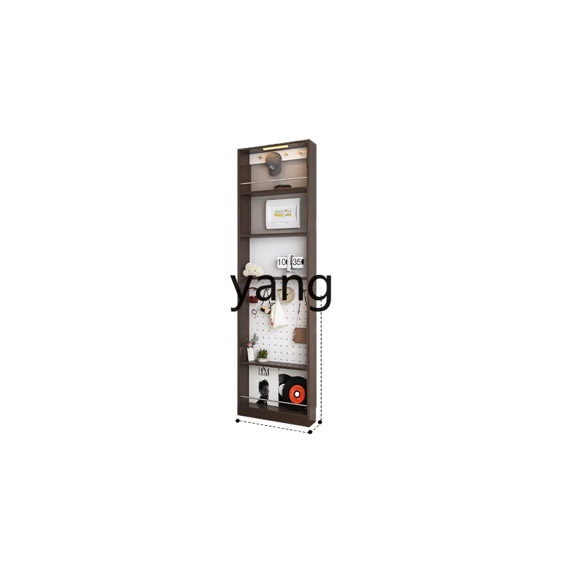 LH  ultra-thin mirror cabinet narrow cabinet solid wood shelf hole board wall crevice cabinet