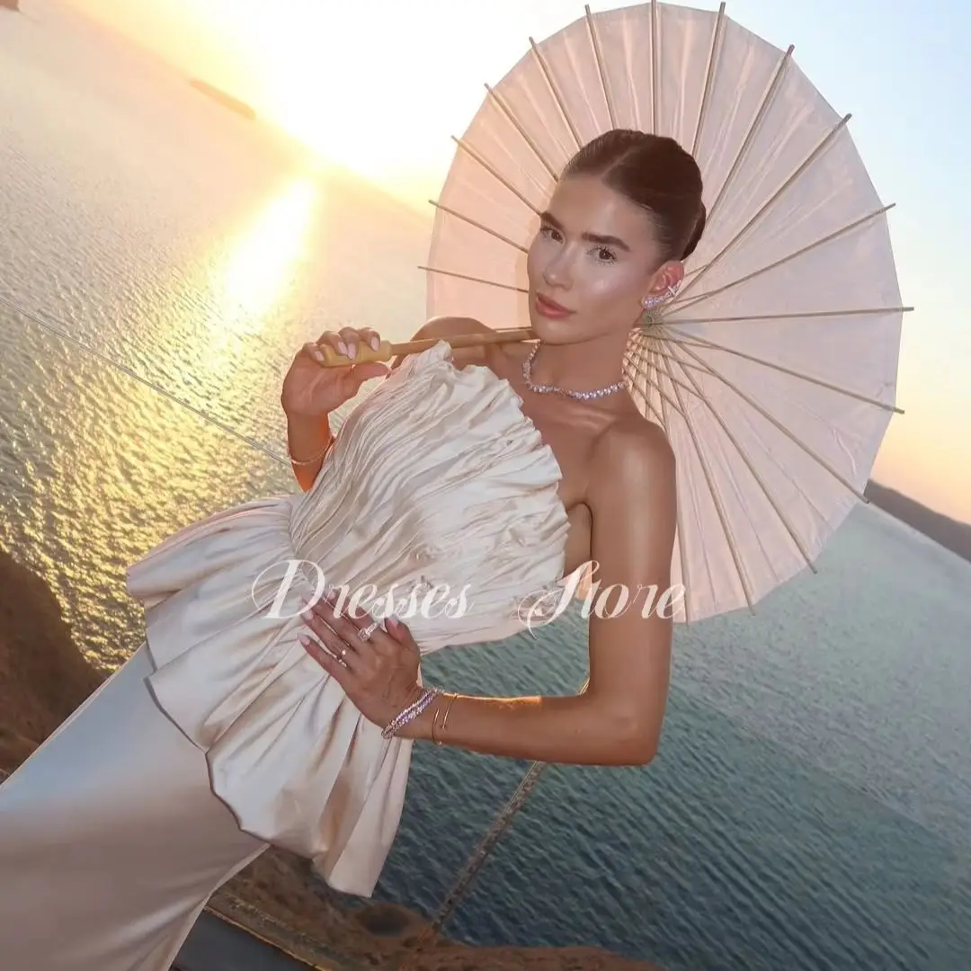 MD Elegant Scalloped Mermaid Evening Dress Sleeveless Ruched Ruffle Floor-Length Prom Dresse فساتين سهرة Customized