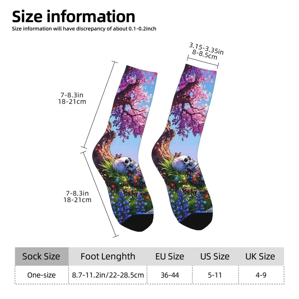 All Seasons Crew Stockings Halloween Skull Under A Tree Socks Funny Long Socks for Men Women Valentine's Day Gifts