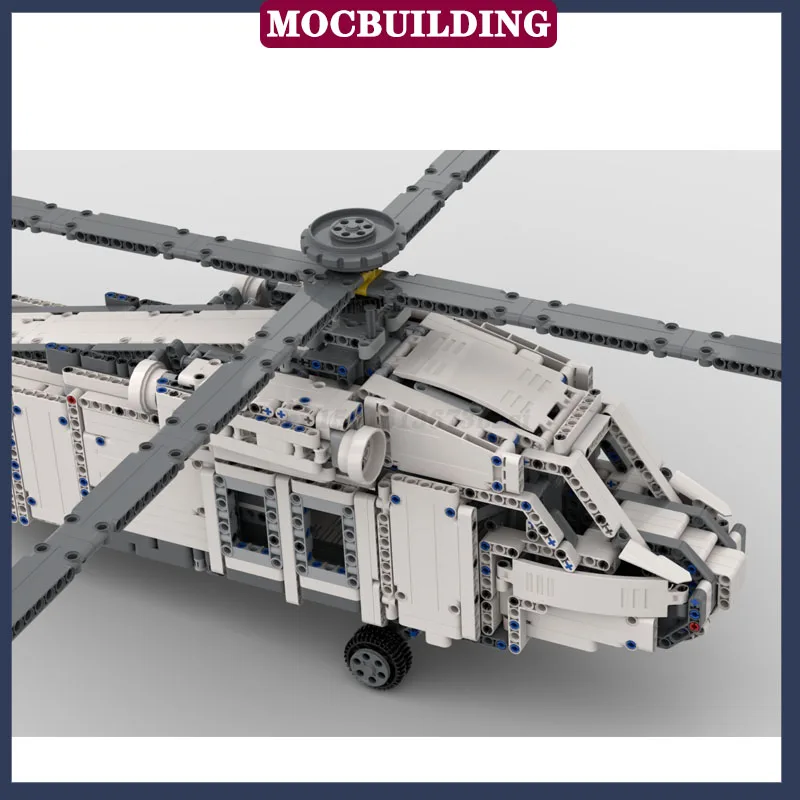 MOC Technologie Stadt Hubschrauber Modell Baustein Montage Flugzeug Boy Sammlung Serie Spielzeug Geschenke