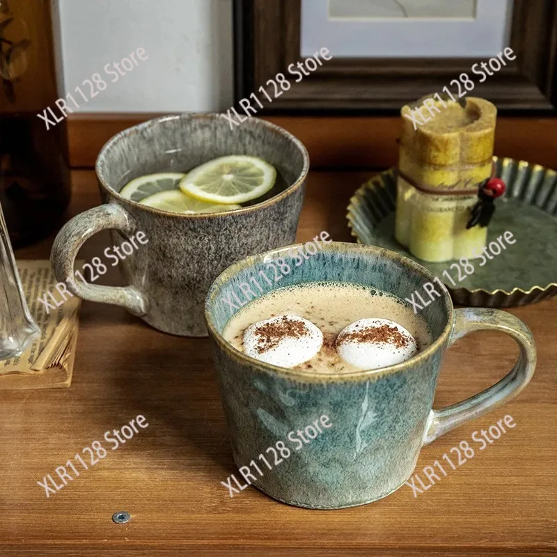 2Pcs Couple Ceramic Coffee Mugs Set Romantic Drinkware for Home Daily Use Perfect Gift