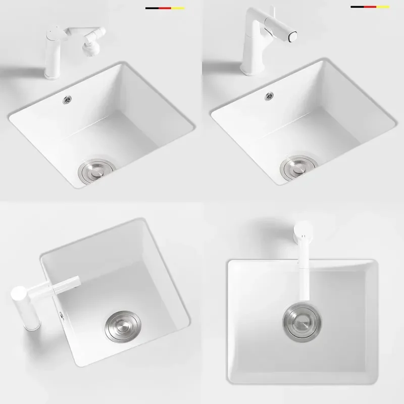 For Deep Under Counter Ceramic Basin Large Diameter High Capacity Wash Sink for Bathroom Balcony Laundry Hygiene Water Saving