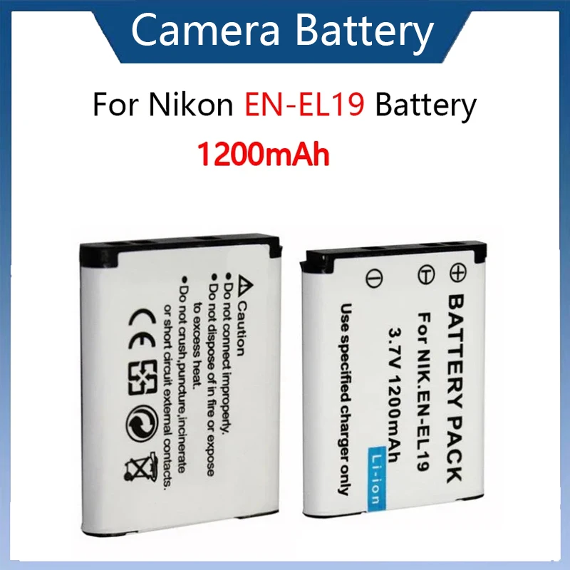 1200mAh Rechargeable Li-ion Battery EN-EL19 ENEL19 For Nikon Coolpix S2500 S2600 S3100 S3300 S4100 S6600 S7000 Camera Batteries