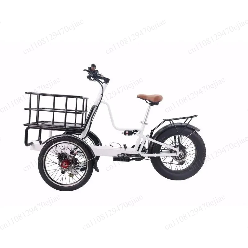 3-Wheel Off-Road Electric Cargo Bike - Long Range Front Basket E-Trike with 250W/350W/500W/750W Motor Options