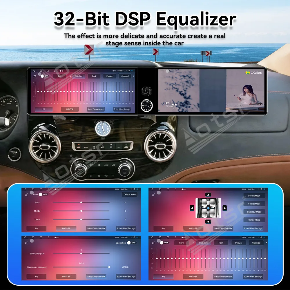 Reliable Dual 12.3 Inch HD Touch Screen Android 13 Retrofit Head Unit Car Stereo CarPlay GPS For Mercedes Benz Vito 2019-2025