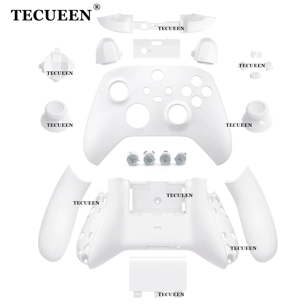 White Housing Shell & Buttons for Xbox Series X Controller Replacement Facepalte Front Bottom Shell DIY Repair Parts