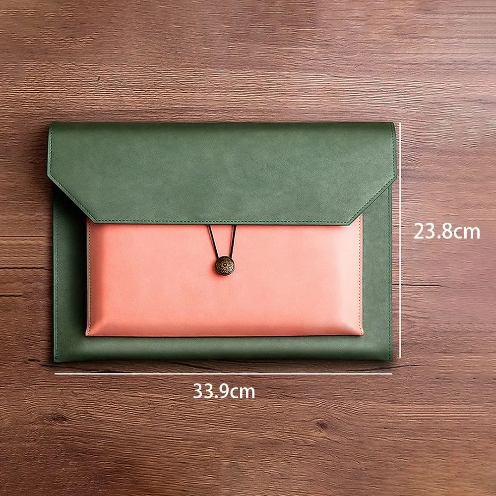 Thickening A4 Paper Leather File Bag Multi-function Waterproof Documents Storage Bag Dustproof Large Capacity A4 Folder Ticket