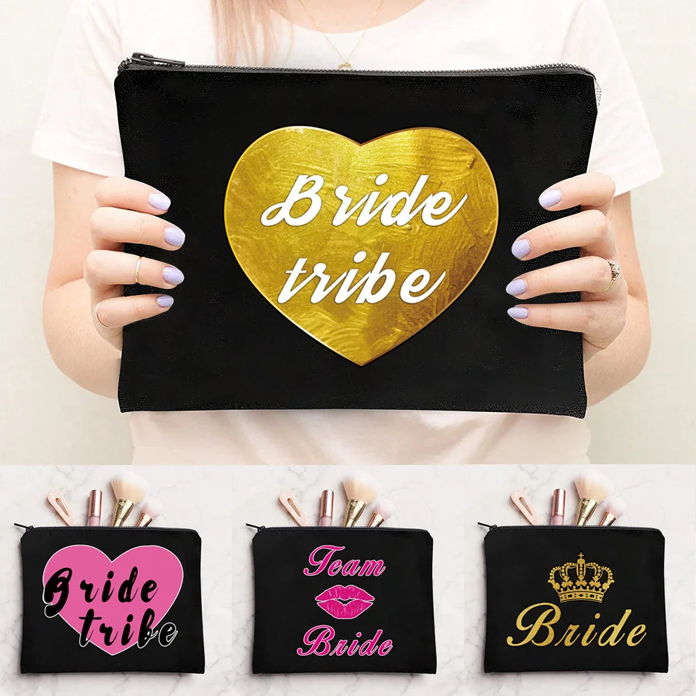 New Light Weight Canvas Hand Organizer Bride Print Lovely Cosmetic Carry Bag Ladies Small Personal Belongings Daily Life Storage