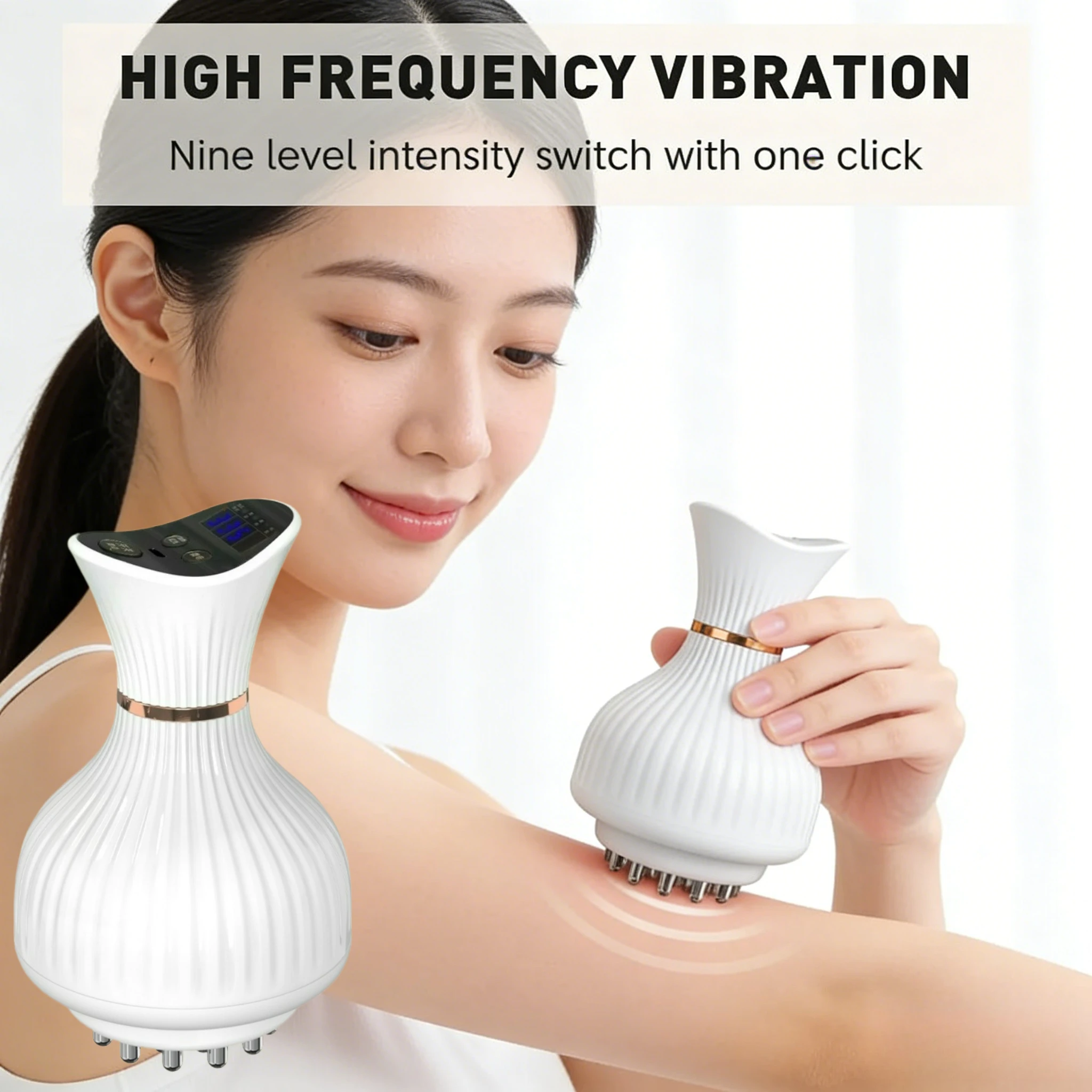 

Microcurrent Electric Meridian Brush Body Massager Hot Scraping Red Light Heating Slimming Fat Burning Health Care Equipment